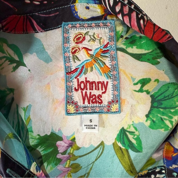 Johnny Was Panya Karis Button Down 100% Silk - Picture 10 of 12